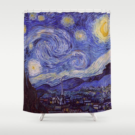 Van Gogh Starry Night Shower Curtain, Vincent Van Gogh Shower Curtain