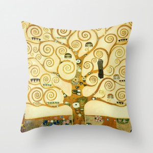Gustav Klimt The Tree Of Life Throw Pillow