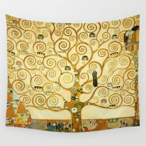 Gustav Klimt The Tree Of Life Wall Tapestry