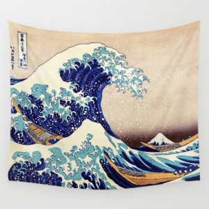 Katsushika Hokusai The Great Wave Off Kanagawa Wall Tapestry