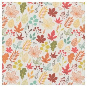 Autumn Fall Berries and Leaves Pattern Fabric